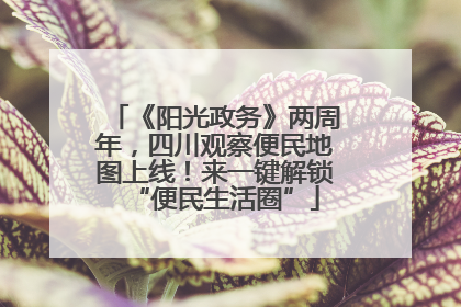 《阳光政务》两周年，四川观察便民地图上线！来一键解锁“便民生活圈”