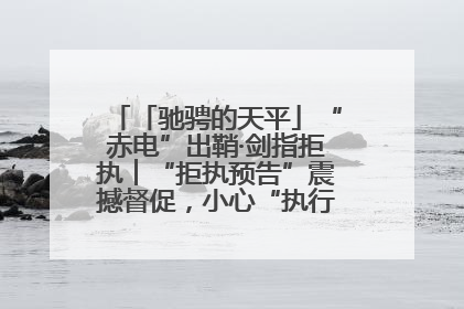 「驰骋的天平」“赤电”出鞘·剑指拒执︱“拒执预告”震撼督促，小心“执行”变“执刑”