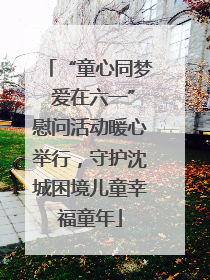 “童心同梦 爱在六一”慰问活动暖心举行，守护沈城困境儿童幸福童年