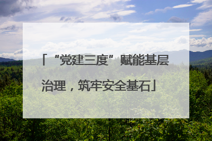 “党建三度”赋能基层治理，筑牢安全基石