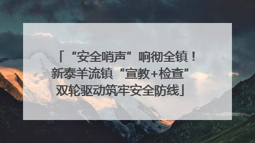 “安全哨声”响彻全镇！新泰羊流镇“宣教+检查”双轮驱动筑牢安全防线