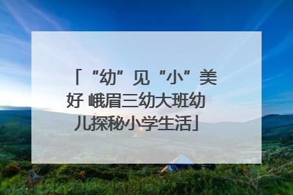“幼”见“小”美好 峨眉三幼大班幼儿探秘小学生活