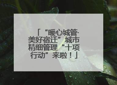 “暖心城管·美好宿迁”城市精细管理“十项行动”来啦！