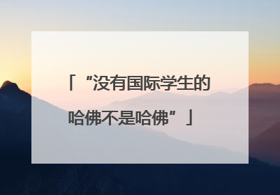 “没有国际学生的哈佛不是哈佛”