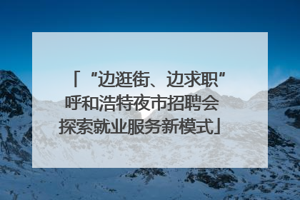 “边逛街、边求职” 呼和浩特夜市招聘会探索就业服务新模式