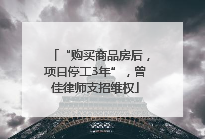 “购买商品房后，项目停工3年”，曾佳律师支招维权