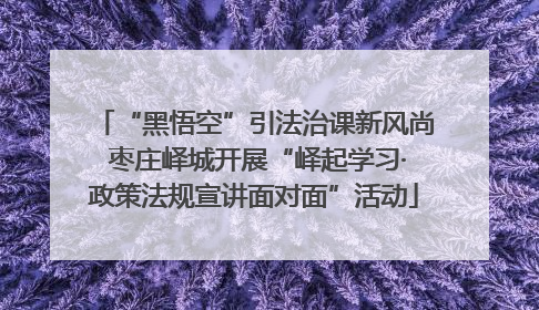 “黑悟空”引法治课新风尚 枣庄峄城开展“峄起学习·政策法规宣讲面对面”活动