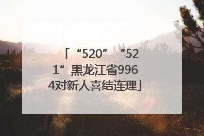 “520”“521”黑龙江省9964对新人喜结连理