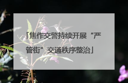 焦作交警持续开展“严管街”交通秩序整治