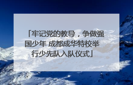 牢记党的教导，争做强国少年 成都成华特校举行少先队入队仪式