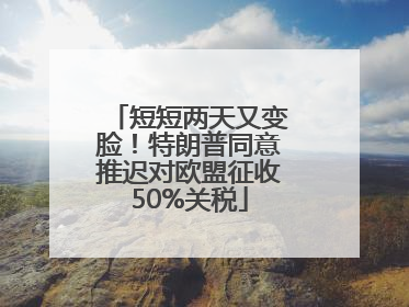 短短两天又变脸！特朗普同意推迟对欧盟征收50%关税