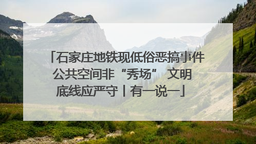 石家庄地铁现低俗恶搞事件 公共空间非“秀场” 文明底线应严守丨有一说一