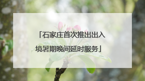 石家庄首次推出出入境暑期晚间延时服务
