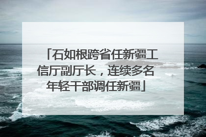 石如根跨省任新疆工信厅副厅长，连续多名年轻干部调任新疆