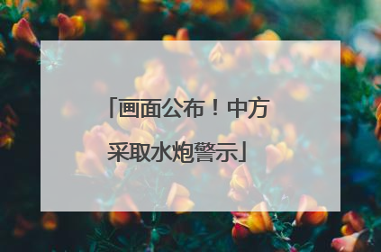 画面公布！中方采取水炮警示