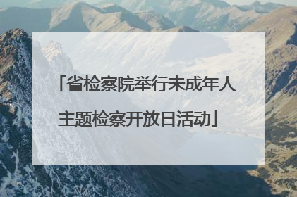 省检察院举行未成年人主题检察开放日活动