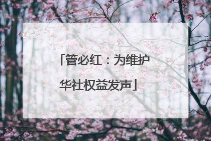 管必红：为维护华社权益发声