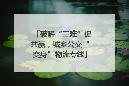 破解“三难”促共赢，城乡公交“变身”物流专线