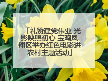 礼赞建党伟业 光影映照初心 宝鸡凤翔区举办红色电影进农村主题活动