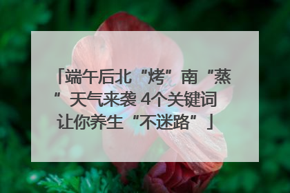 端午后北“烤”南“蒸”天气来袭 4个关键词让你养生“不迷路”