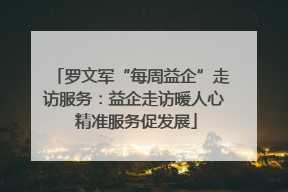 罗文军“每周益企”走访服务：益企走访暖人心 精准服务促发展