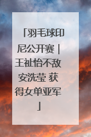 羽毛球印尼公开赛｜王祉怡不敌安洗莹 获得女单亚军