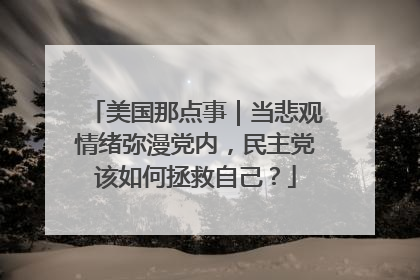 美国那点事｜当悲观情绪弥漫党内，民主党该如何拯救自己？