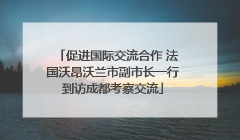 促进国际交流合作 法国沃昂沃兰市副市长一行到访成都考察交流
