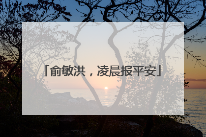 俞敏洪，凌晨报平安