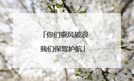 你们乘风破浪 我们保驾护航