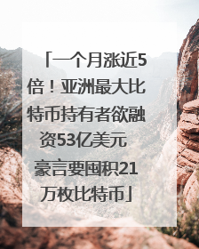 一个月涨近5倍！亚洲最大比特币持有者欲融资53亿美元 豪言要囤积21万枚比特币