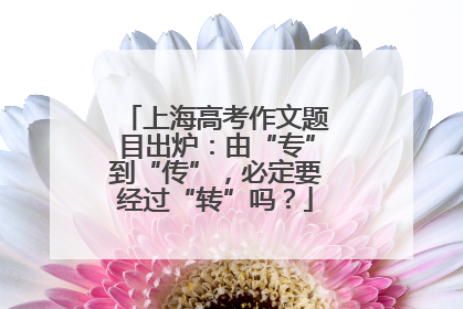 上海高考作文题目出炉：由“专”到“传”，必定要经过“转”吗？