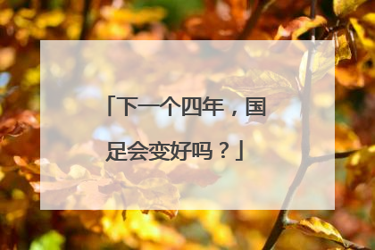 下一个四年，国足会变好吗？