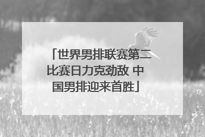 世界男排联赛第二比赛日力克劲敌 中国男排迎来首胜
