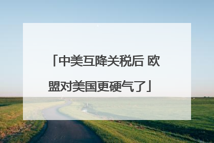 中美互降关税后 欧盟对美国更硬气了