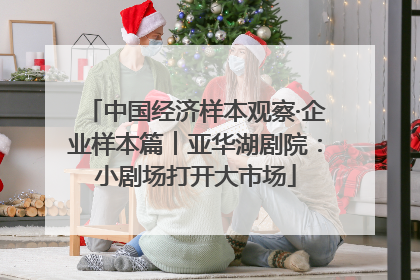 中国经济样本观察·企业样本篇︱亚华湖剧院：小剧场打开大市场