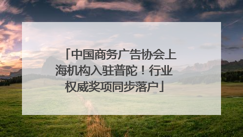 中国商务广告协会上海机构入驻普陀！行业权威奖项同步落户