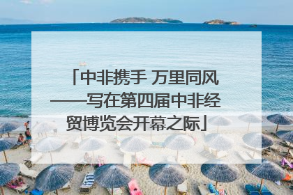 中非携手 万里同风——写在第四届中非经贸博览会开幕之际