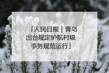人民日报｜青岛出台规定护航村级事务规范运行