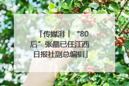传媒湃︱“80后”张晶已任江西日报社副总编辑