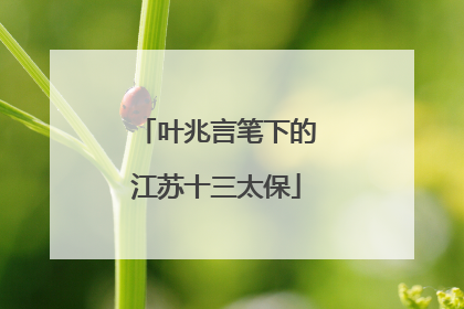 叶兆言笔下的江苏十三太保