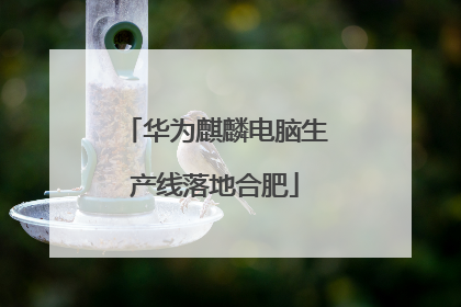 华为麒麟电脑生产线落地合肥