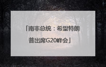 南非总统：希望特朗普出席G20峰会
