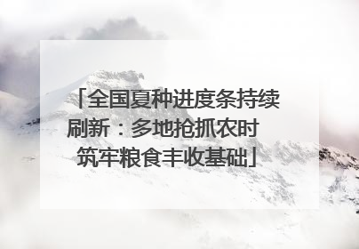 全国夏种进度条持续刷新：多地抢抓农时 筑牢粮食丰收基础