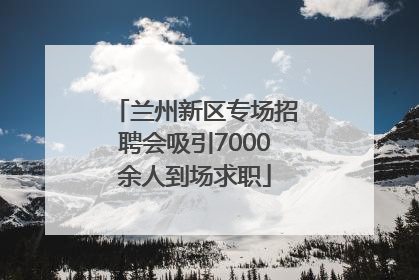 兰州新区专场招聘会吸引7000余人到场求职