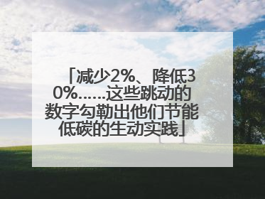 减少2%、降低30%……这些跳动的数字勾勒出他们节能低碳的生动实践