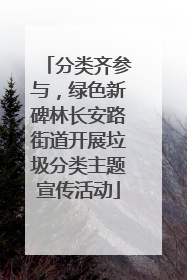 分类齐参与，绿色新碑林长安路街道开展垃圾分类主题宣传活动