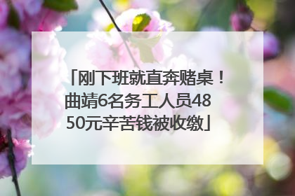 刚下班就直奔赌桌！曲靖6名务工人员4850元辛苦钱被收缴