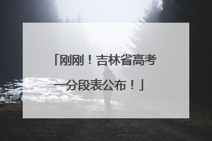 刚刚！吉林省高考一分段表公布！
