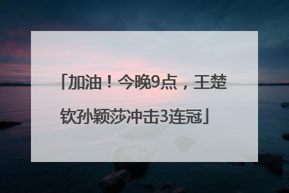 加油！今晚9点，王楚钦孙颖莎冲击3连冠
